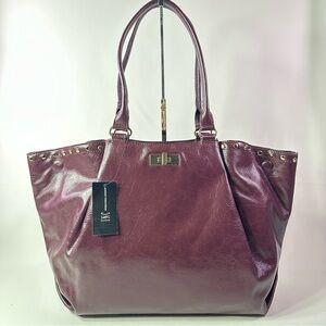 NEW Women’s INC International Concepts Odette Plum Red Glaze Burgundy Tote Bag